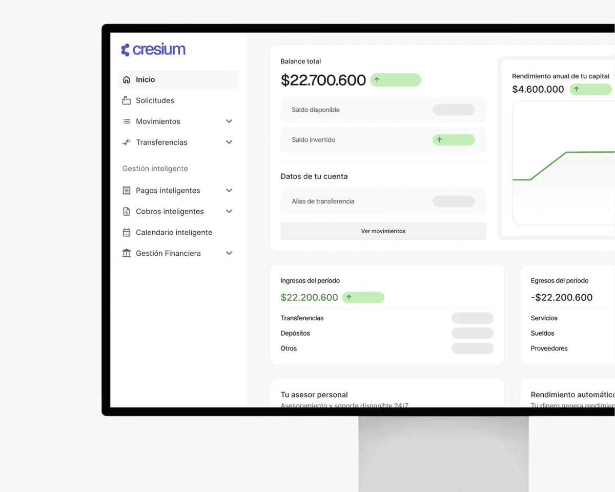 Plataforma Cresium - Gestión financiera unificada